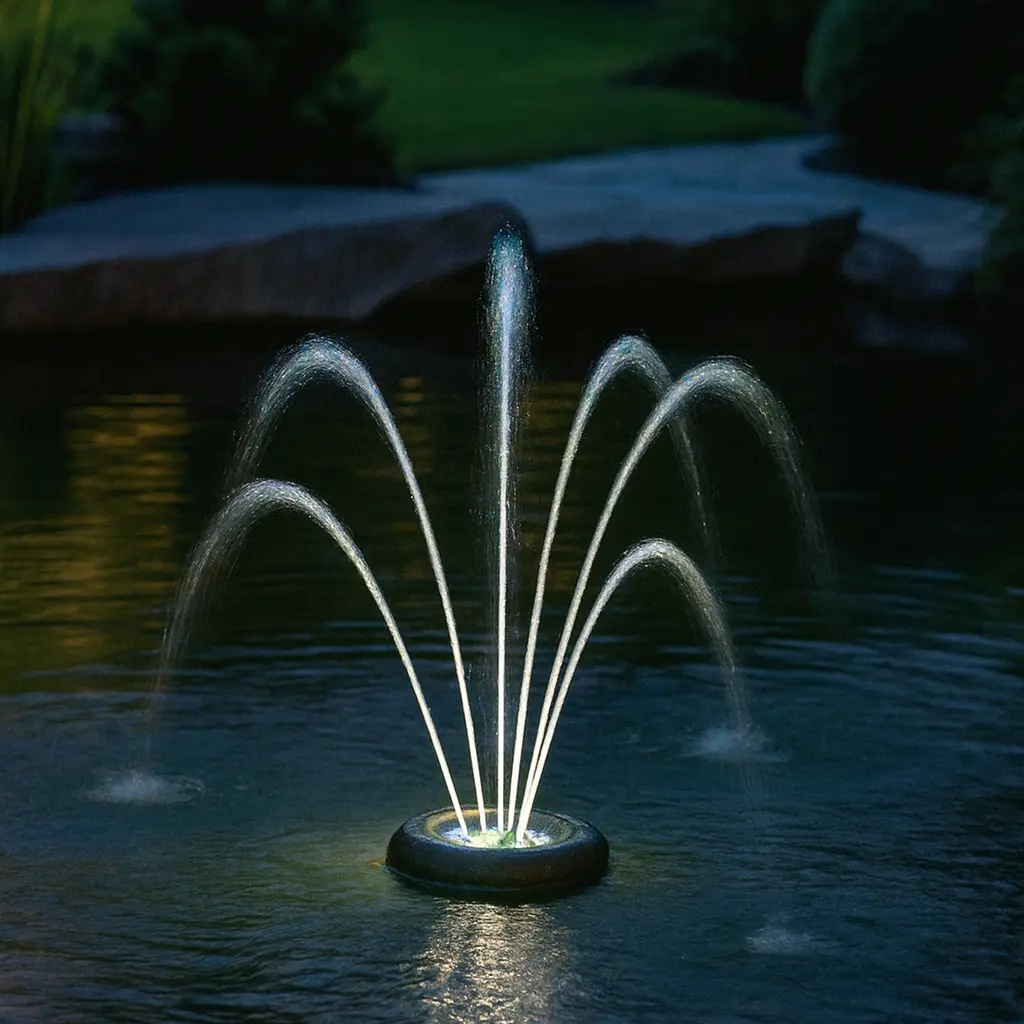 Springbrunnen mit Beleuchtung